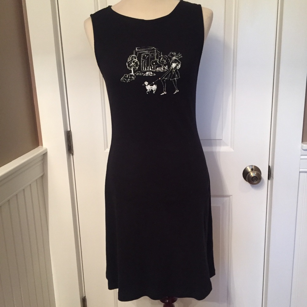 DB SPORT DRESS LBD BLACK DOG WALKER SCENE ARTSY S